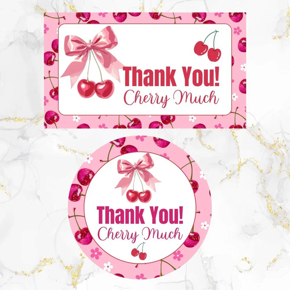 160 Pack Thank You Cards and Stickers Cherries